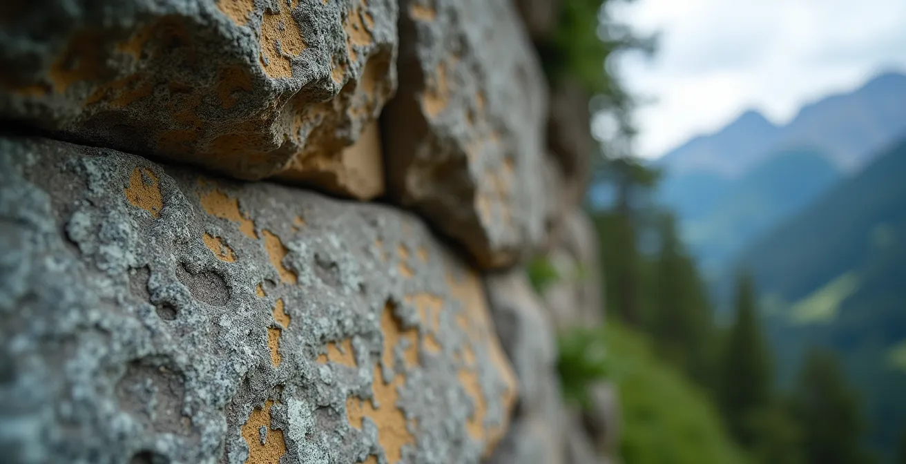 Valley walls showing distinct trimline marking the glacier's 1800s extent with forest below and bare rock above
